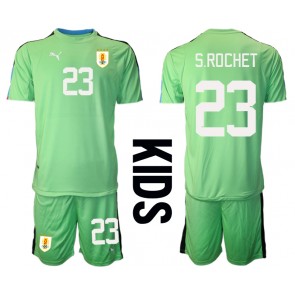 Uruguay Sergio Rochet #23 Målmand Hjemmebanesæt Børn VM 2022 Kort ærmer (+ korte bukser)